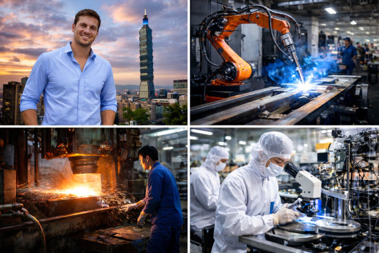 International buyers visiting Taiwanese manufacturers with local consultants