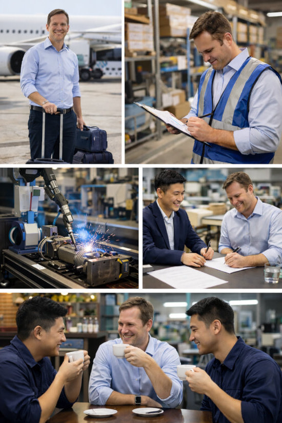 Team preparing documents and checklists before Taiwan factory visits