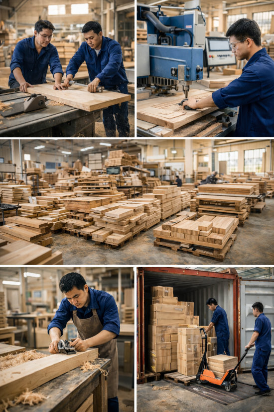 Inside a furniture factory in Johor Bahru, south Malaysia